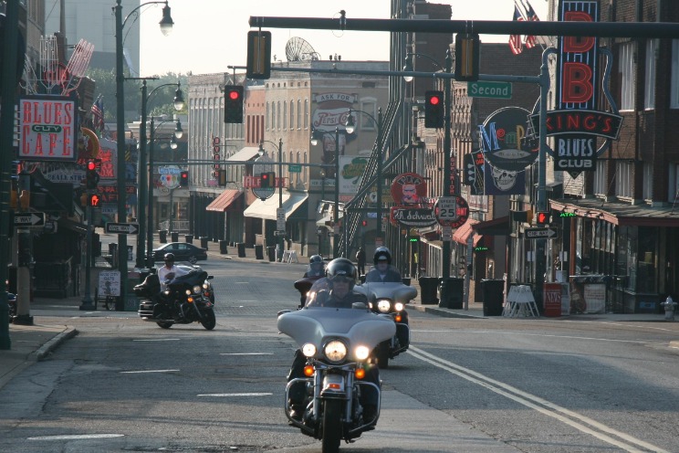 Motorrijder in Memphis, Tennessee