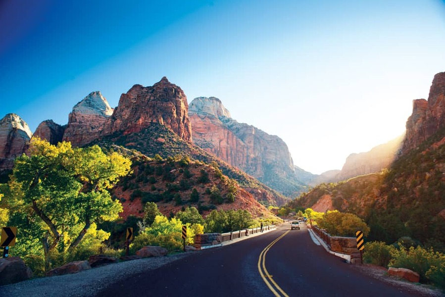 A stunning view of Zion Canyon