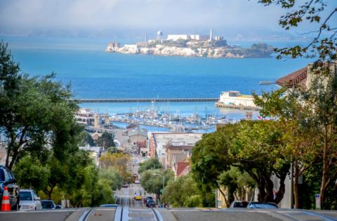 Uitzicht op Alcatraz Island