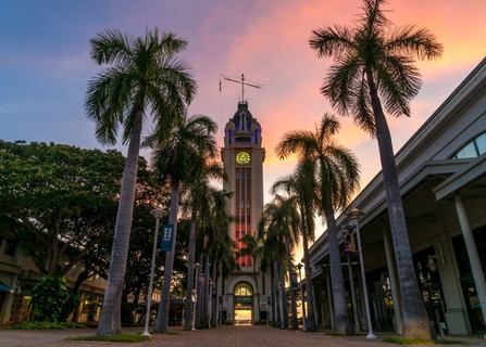 Tower during sunset in Honolulu