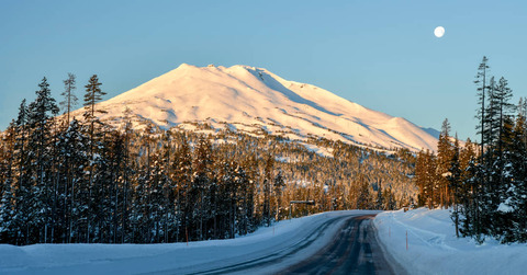 Sneeuw in Bend, Oregon