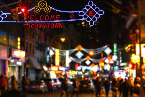 Straatbeeld van Chinatown in New York