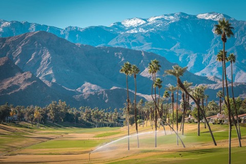 Scenic Palm Desert Landscape California. Winter Season in the Coachella Valley. United States of California.