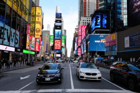 Auto's op Times Square