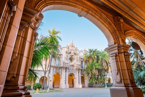 Historic architecture in San Diego, California, USA.