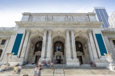 Buitenkant ingang New York City Public Library