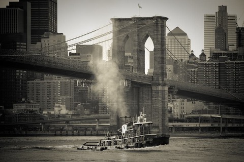 Historische schepen op de Hudson River in de 19e eeuw.