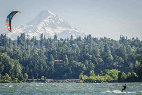 Kite boarding bij Mount Hood, Hood River